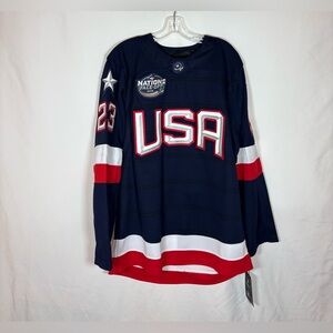 Fanatics Premium Team USA #23 Fox 4 Nations Hockey Jersey Size 44